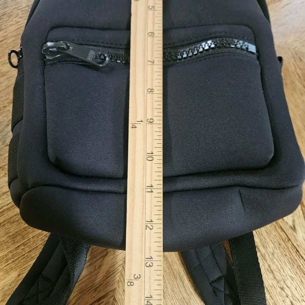 Dagne Dover Dakota Neoprene Small Backpack Black Sleek Minimalist Modern